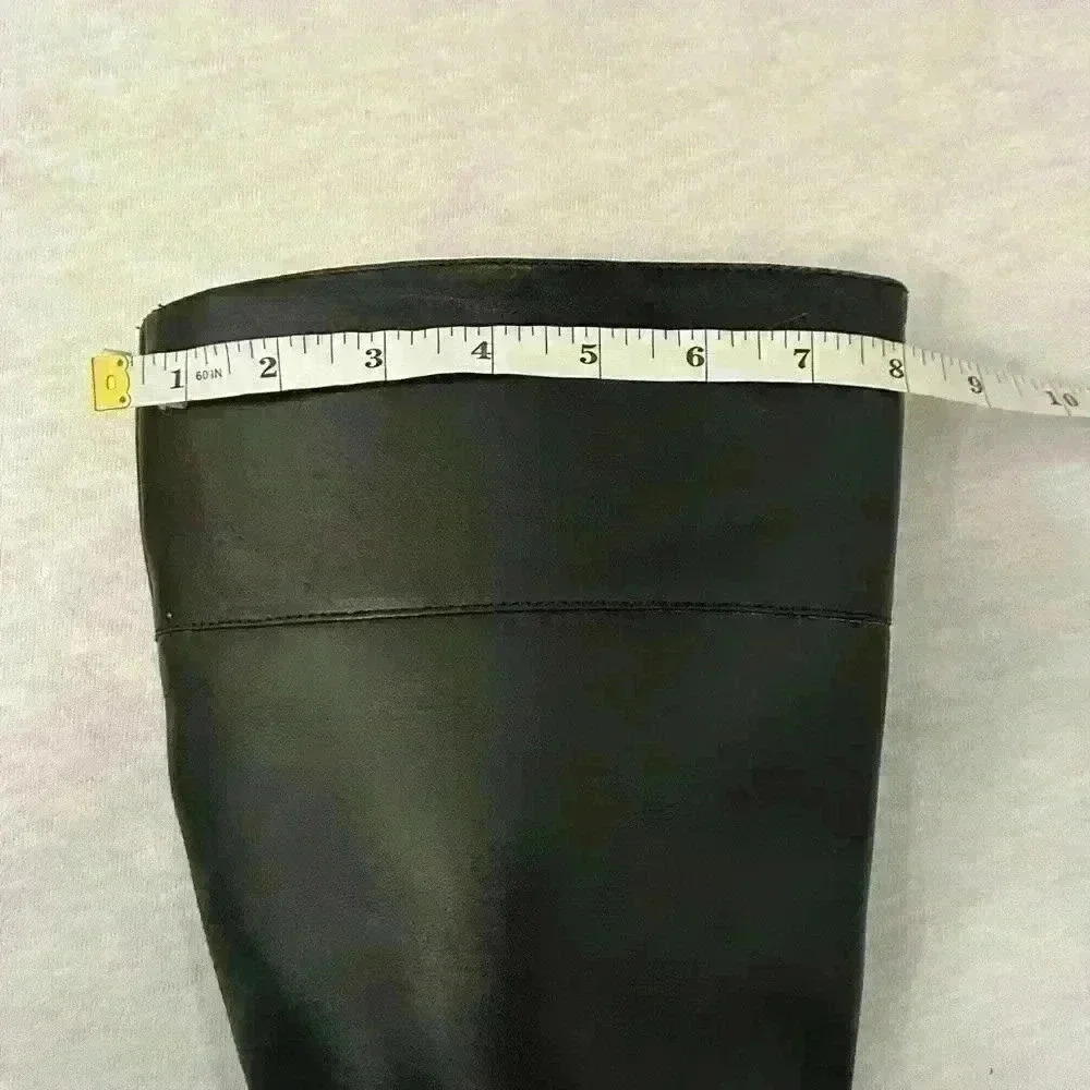 Michael Kors Women's Bryce Tall Boot Black Leather Zip Up Riding Boots Size 10. - Picture 13 of 14